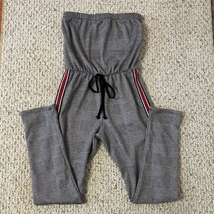 Plaid jump suit